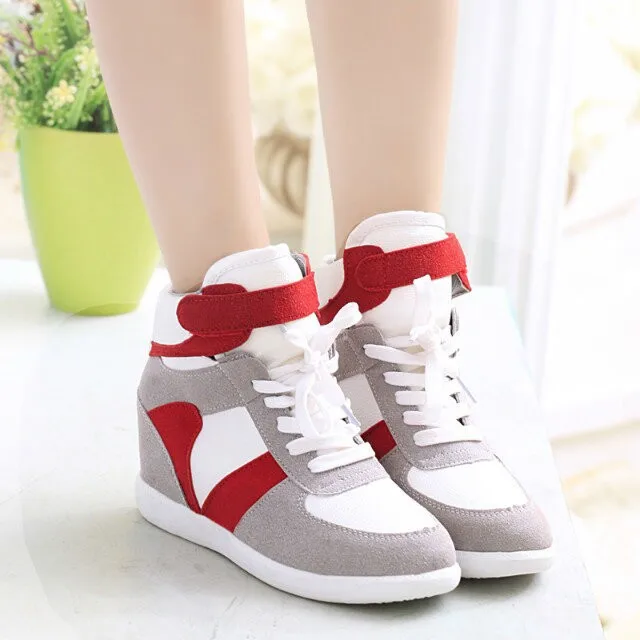 High Tops Women Casual Shoes Fashion Fall Winter Trainers For Ladies Heigh Increasing Cool Footwear Girls Leather Shoe Plus Size Trainer Beauty Shoe Clogstrainers Shoes Men Aliexpress