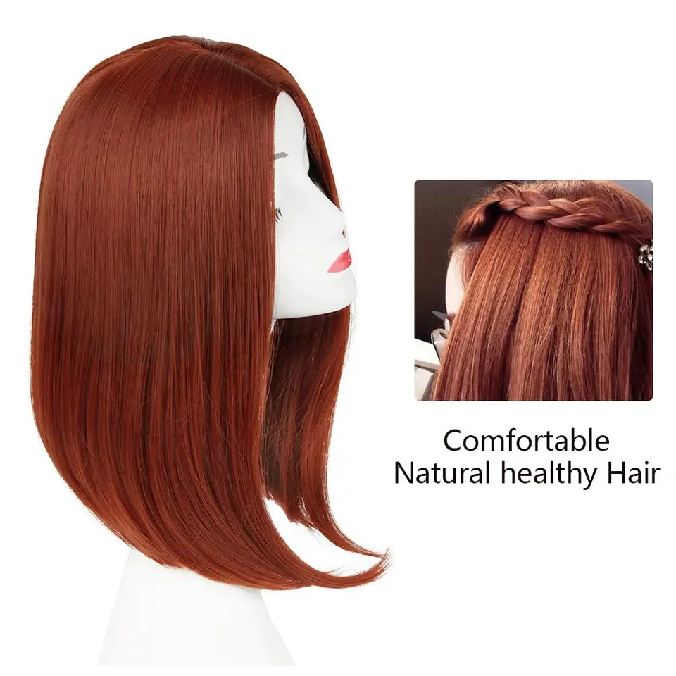 Pageup 14 Inch Long Straight Dark Orange Copper Red Straight Bob