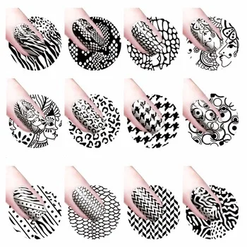 WUF 1 Sheet Water Transfer Nail Art Sticker Decal Foil Adhesive Nails Tips Black Leopard Designs Nail Decoration Makeup Tools