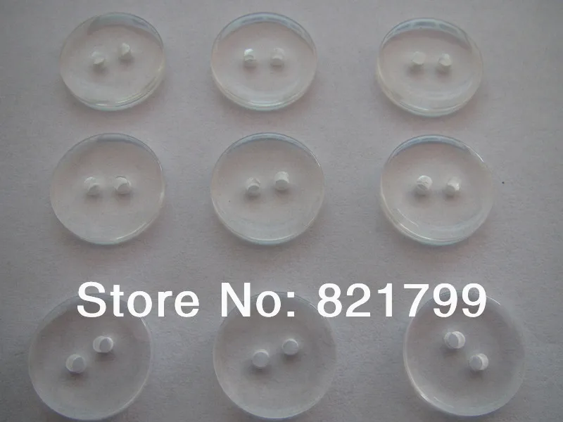 

36L 2 holes resin button for garment plastic button clear color transparent 200pcs