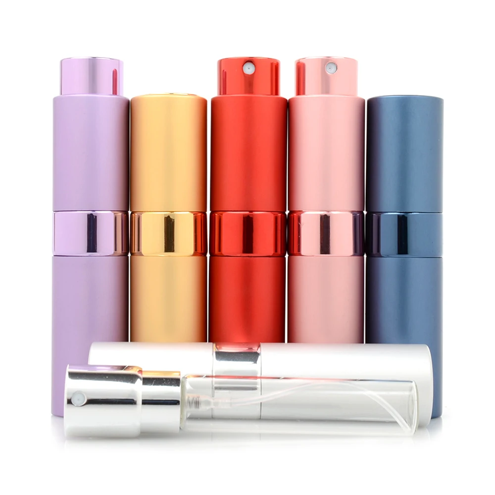 

15ml Portable Mini Travel Perfume Bottle Atomizer 7 Colors Parfum Bottles For Spray Scent Pump Case cosmetic containers