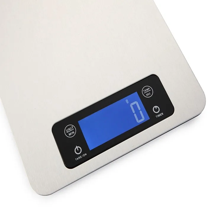 5 кг 1 г цифровые кухонные весы из нержавеющей стали с ЖК-дисплеем с большим сенсорным экраном электронные весы для диеты пищи с таймером напоминание о температуре