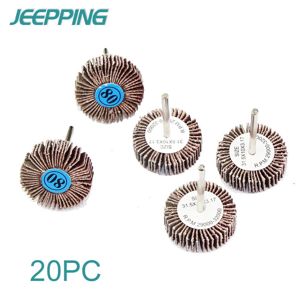 

20Pc Accessories Dremel 3000 Glass Paper Sanding Polishing Flap Wheels Sanding Disc Shutter Assembly Wheel Rotary Polishing Tool
