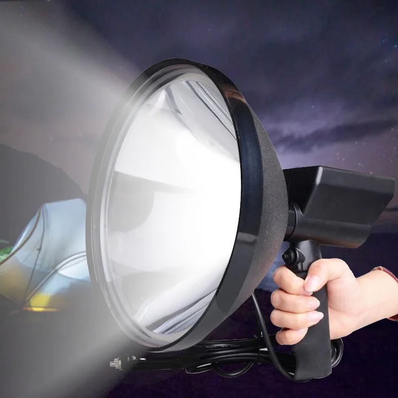 

1000W Portable Searchlights Spotlight 12V Hunting light handheld lamp 9 inch 245mm Outdoor spot lights for Camping lighting