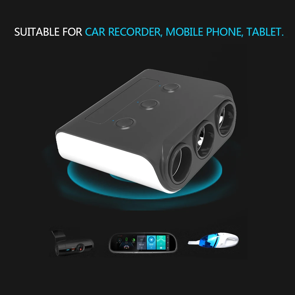 Onever 4 USB порт автомобильное зарядное устройство 3 прикуривателя сплиттер