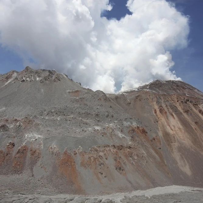 Degassing Lava Dome sitting in summit crater of Chaiten volcano  Chile Poster Print (34 x 23)