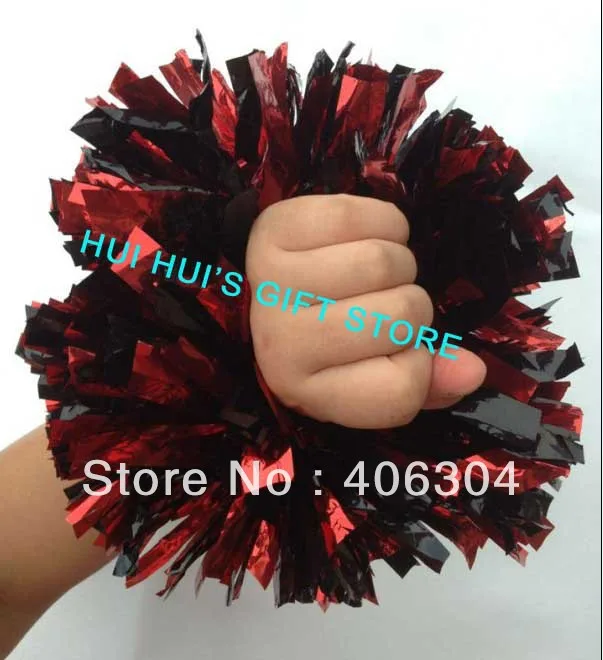 Free shipping,metallic wrist pompom with elastic ,fan cheer leading pom