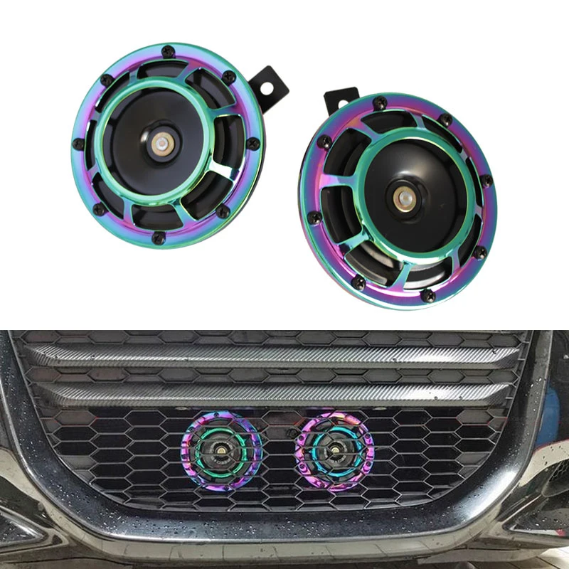 Sickspeed 2Pc Black Super Loud Compact Electric Blast Tone Horn for Car//Truck//SUV 12V P2 for Nissan Maxima
