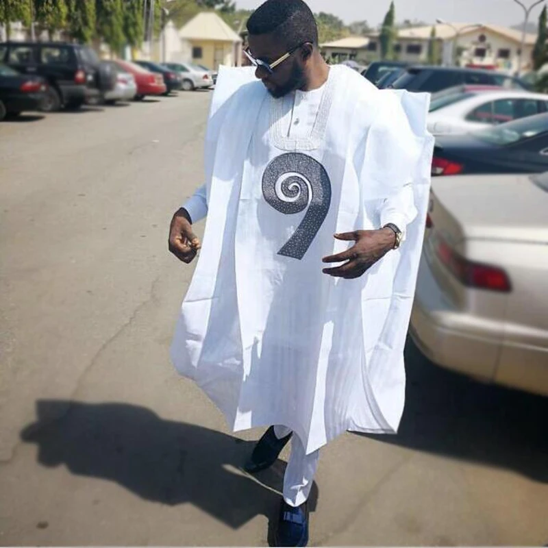 Африканская мужская одежда H & D 2020 agbada Дашики Блестящие Брюки костюм из 3