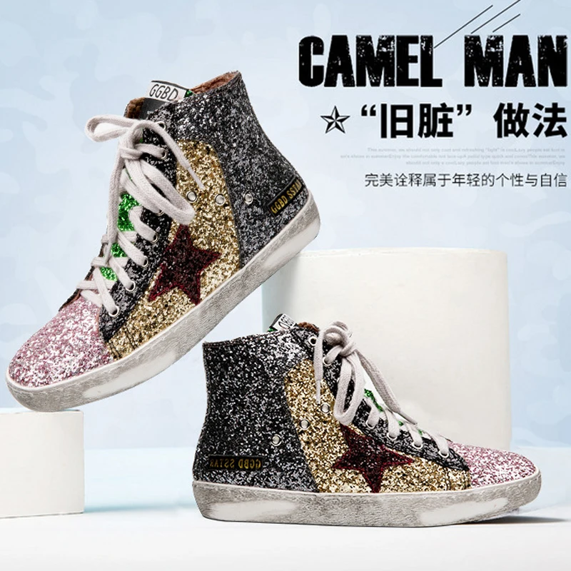 

Star in same color matching sequined little dirty shoes female with stars flannel leisure do old shoes students loafers women