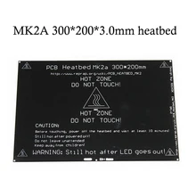 12V/24V RepRap MK2A 300*200*3.0mm Heatbed Ramps 1.4 PCB Aluminum Hotbed Heated Bed For MK2a 3D Printer Parts on Linear guide