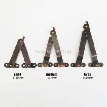 

6pcs Antique brass Bronze Jewelry Chest Wood Box Lid Top Support Hinge Display Cabinet Cupboard Furniture Stay Hinge Lift Up B