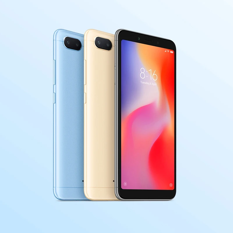 Xiaomi Redmi 6 с глобальной версией, 4 ГБ, 64 ГБ, Helio P22, Восьмиядерный процессор, 12 Мп+ 5 МП, две камеры, 5,45 дюйма, 18:9, полный экран, 3000 мАч, мобильный телефон