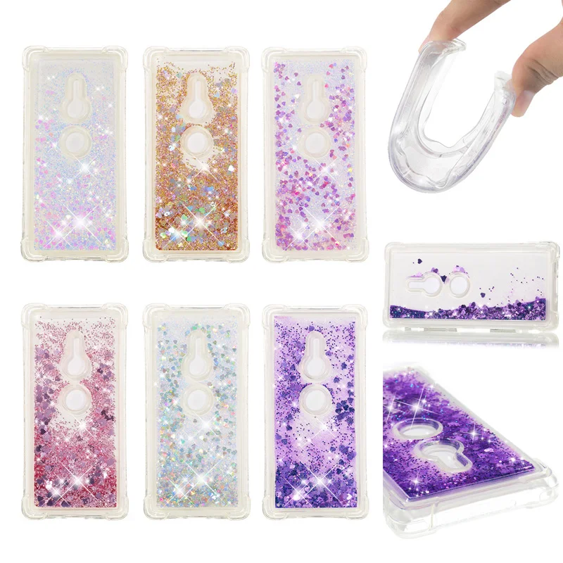 

Antiknock Glitter Quicksand Soft TPU Silicone Phone Cover Shell Coque for Sony Xperia XA1 XA2 L2 XZ1 XZ2 Compact XZ Premium Case