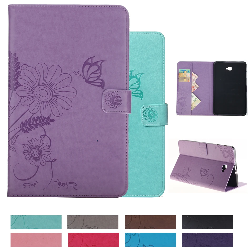 

for Samsung Galaxy Tab T580 T585 Cover 3D Emboss Ants High Quality Leather Flip wallet Shell (A6 10.1") 2016 stand Tablet Case
