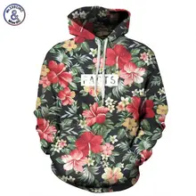 Mr.1991INC Autumn Winter Fashion Men/women Hoodies With Cap Print Red Flowers Green Leaves 3d Hooded Sweatshirts Hoody Tracksuit