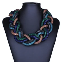 Многослойное обмоточное плетенное этническое хрустальное ожерелье-чокер в богемном стиле ювелирные изделия винтажный женский воротник-цветной/кофейный/синий/черный