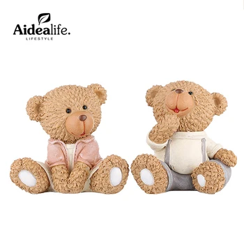 

Cute Bear miniature fairy figurines animal resin craft wedding activities home decoration accessories 50th anniversary gifts