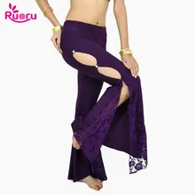 Ruoru, кружевные штаны для танца живота, одежда для занятий танцами живота, костюм для танца живота, сексуальные брюки для танца, черный, розовый, белый, красный цвет