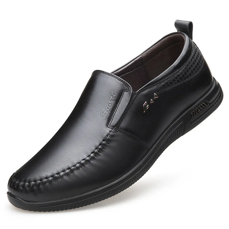 

2019 light and comfortable soft wear-resistant breathable new men's shoes business casual leather breathable father shoes men