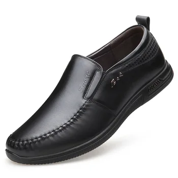 

2019 light and comfortable soft wear-resistant breathable new men's shoes business casual leather breathable father shoes men