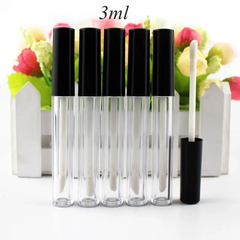 

High Quality 50pcs/lot 3ml 0.8ml Plastic Lip Gloss Tube Small Lipstick Tube with Leakproof Inner Sample Cosmetic Container DIY