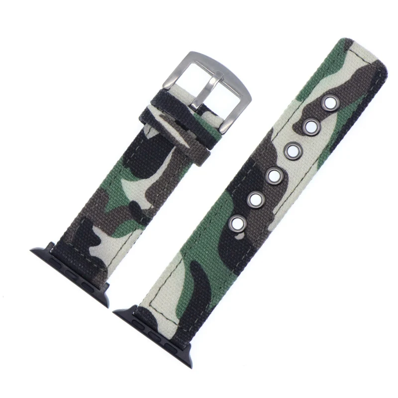 Камуфляж нейлон ремешок Ремешок для наручных часов Apple Watch, версии 3, 2, 1, спортивный браслет, 42 мм, 38 мм, версия для наручных часов iwatch, ремешок - Цвет ремешка: Green camouflage B