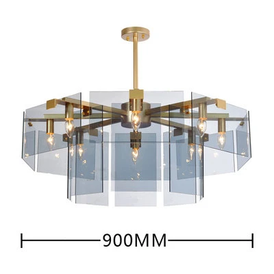 Европа роскошные Стекло лист лусте Led люстра фойе E14 светодиодный потолочный металлическая подвесная люстра освещение лампы внутреннего освещения светильники - Цвет абажура: 8 light dia90cm