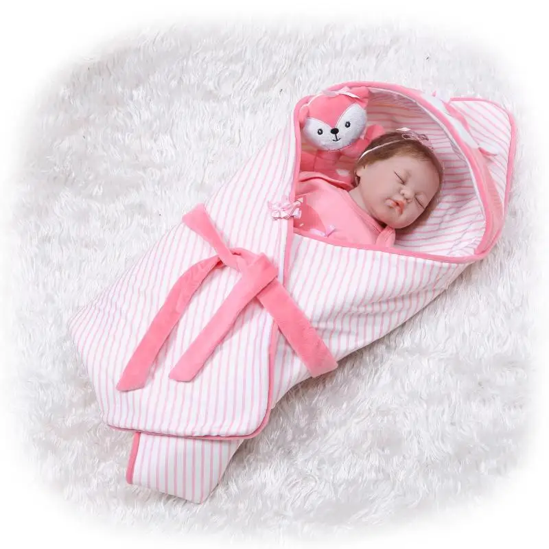 close eyes girl dolls reborn 50cm stuffed 34 silicone vinyl reborn baby dolls for children girls toys gift bebek reborn bonecas