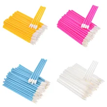 Hot Sale 50pcs Disposable MakeUp Lip Brush Lipstick Gloss Wands Applicator Multicolor Make Up Tool metal handle make up portable retractable cosmetic lipgloss lipstick lip gloss brush adjustable makeup tool with protect cap