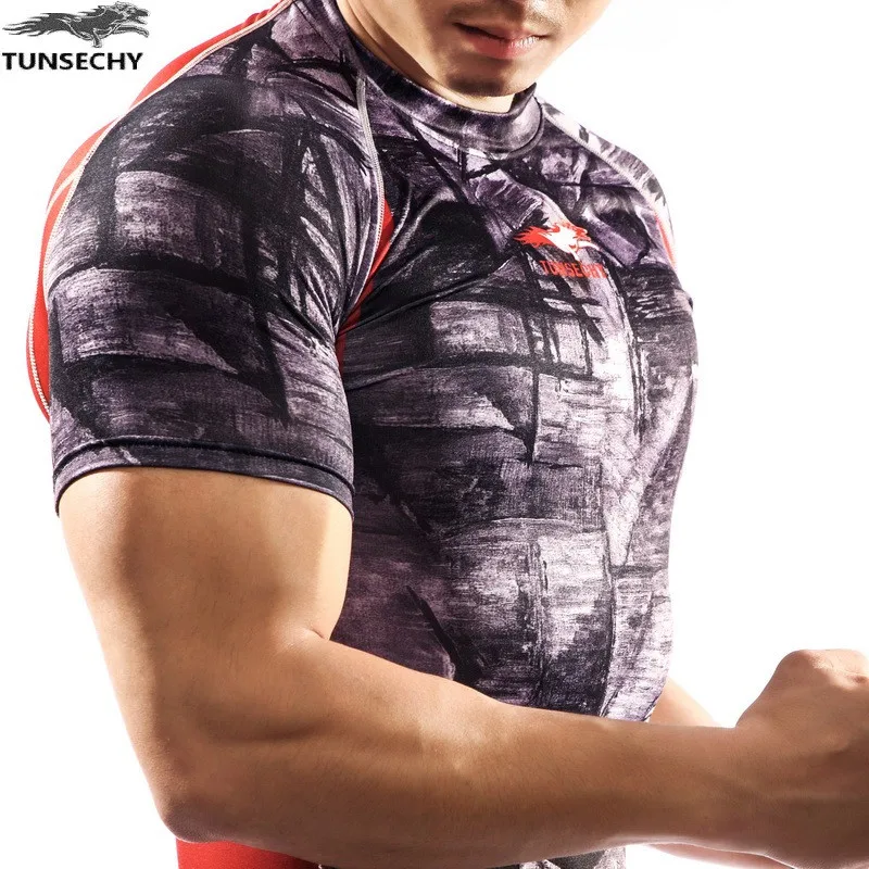 Бодибилдинг мужские спортивные футболки модные сексуальные колготки дэдпул футболка одежда из лайкры топы фитнес обтягивающие майки