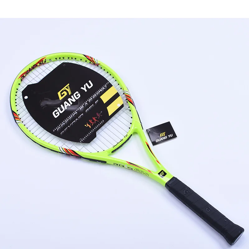 Углеродные волокна теннисные ракетки качество начинающих тренировка, теннис выстрел стабильный демпфирования одного ракетка с завязками Q1316CME - Цвет: green