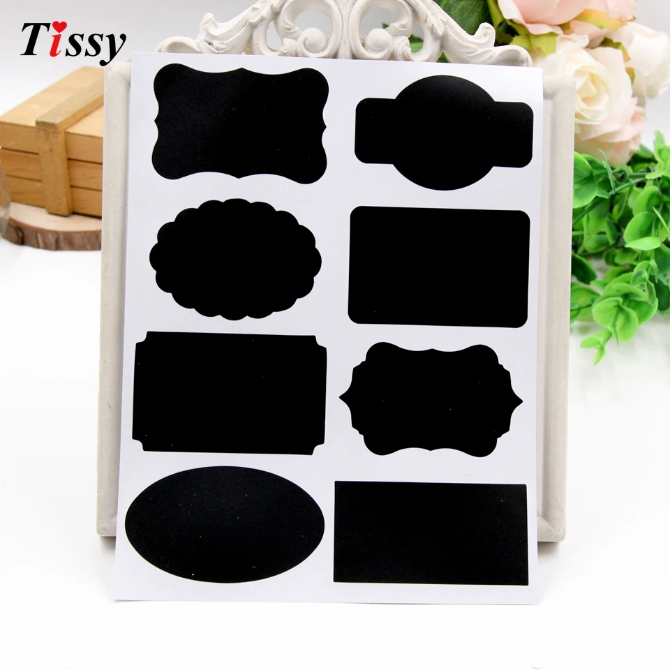 40PCS/Lot Blackboard Sticker Craft Kitchen Jar Organizer Labels Chalk Board DIY For Home Kids Room Wall Cup Decorative Sticker