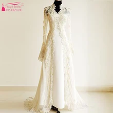 ДЛИННЫЙ КРУЖЕВНОЙ Свадебный жакет с длинным рукавом элегантное весеннее зимнее пальто для свадьбы кружевное болеро Свадебный жакет Z522