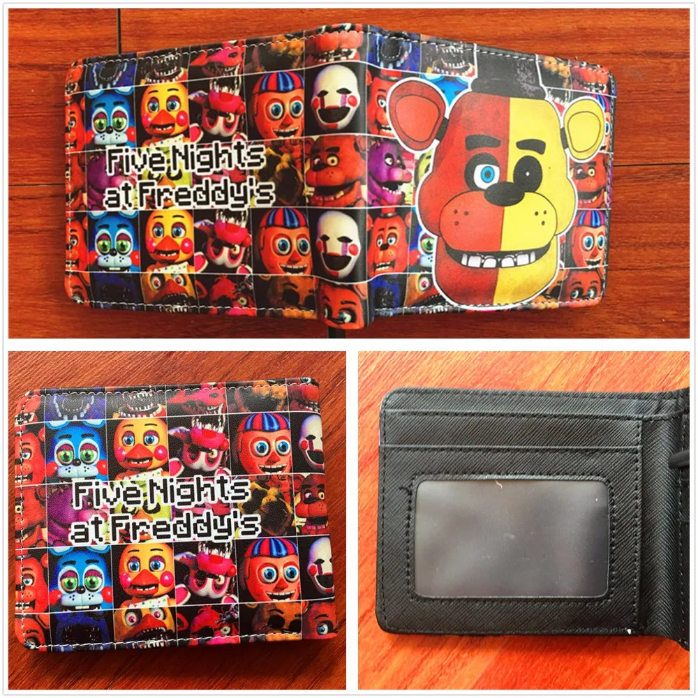 

Anime Five Nights At Freddy Bonnie Fazbear Freddy Cartoon Short PU Leather BiFold Card Holder Slim Wallet Purse W535