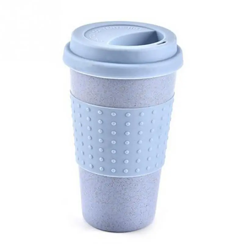 New Trendy Water Cup With Straw Cola Coffee Cups Wheat Straw Plastic Healthy Drink Multi