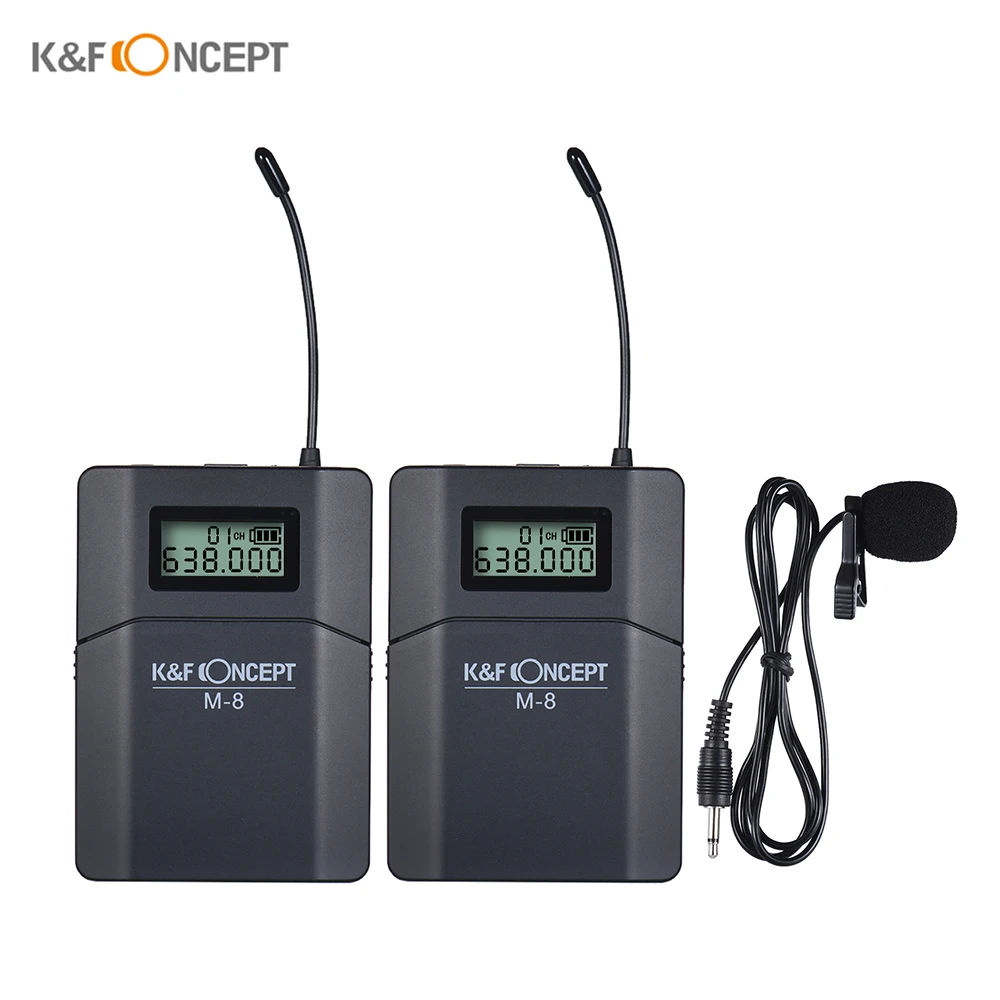 K &amp F CONCEPT M-8 UHF беспроводной микрофон с отворотом Lavalier Mic w/приемник передатчика