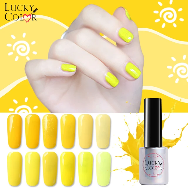 12 Colors Pure Yellow Gel Nail Polish High Quality Long Lasting Soak 12 Colors Pure Yellow Gel Nail Polish High Quality Long Lasting Soak Off Uv Led
