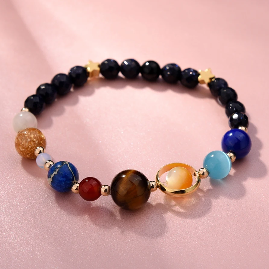 Женский браслет с природными камнями и бусинами|bracelet bracelet|stone charm braceletsgalaxy bracelet |