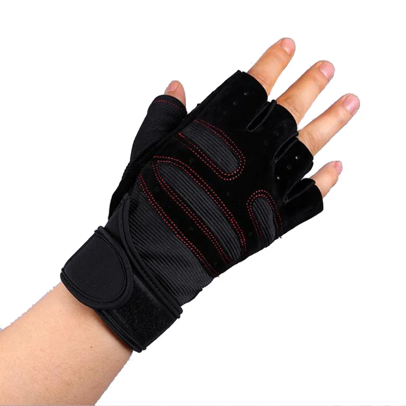 Breathable Gym Gloves Half Finger Fitness Glove Sports Exercise Weight Lifting Body Building WristBand 1 Pair