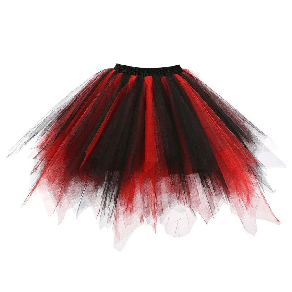 

New 2018 Short Petticoat Tulle Skirts Womens Elastic Stretchy Layers Summer Adult Tutu Skirt Underskirt Rockabilly