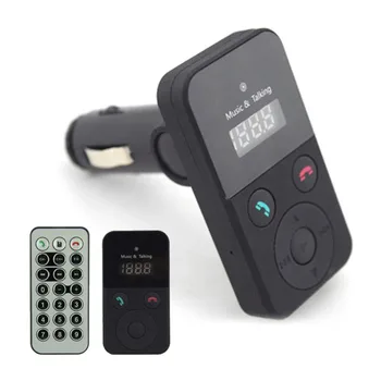 

Black fm transmitter with remote car Kit mp3 player Wireless Bluetooth Hands free calling with Remote with USB