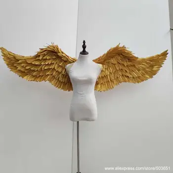

beautiful feather handicafts gold ANGEL wings 180cm creative wedding Grand Event Birthday party DIY decoration shooting props