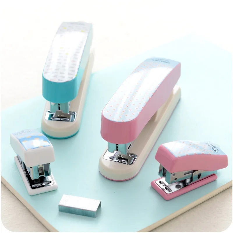 

Freeshipping Cartoon geometric effort of the stapler colorful portable office & student stapler