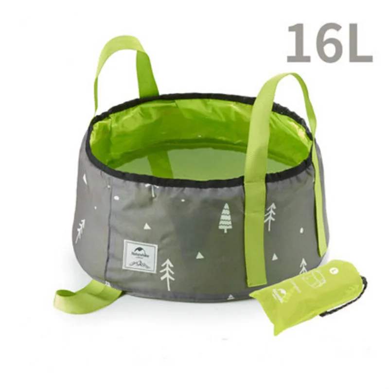 NatureHike Portable Outdoor Travel Folding Water Bucket Wash Basin For Camping Hiking Picnic NH18L010-P - Цвет: Gray-16L