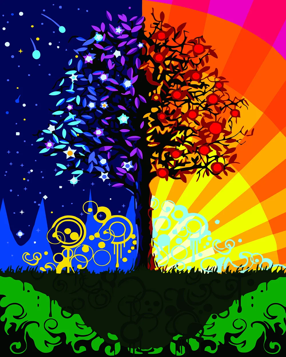 

HASYOU Frameless Picture DIY Painting By Numbers Sexy Trees Landscape Handpainted Oil Painting For Home Decor