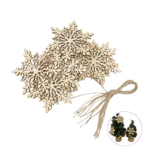 10 шт деревянные снежинки форма d висячие украшения Ремесло Звезда Сердце Форма ломтики деревянные рождественские украшения