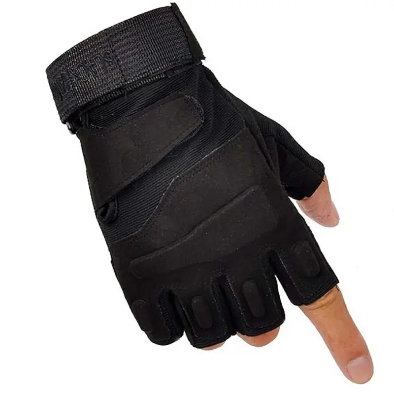 Новые спортивные военные тактические охотничьи перчатки для стрельбы страйкбол Пейнтбол Кемпинг мотоциклетные гоночные велосипедные перчатки - Цвет: black M size