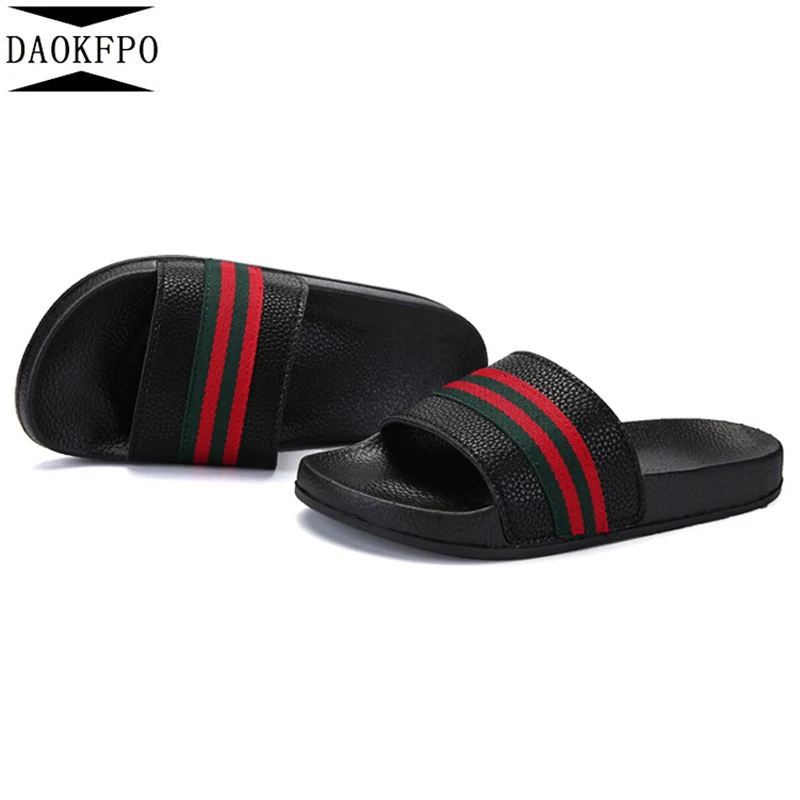 

DAOKFPO 2019New Men's shoes flat summer beach slippers ribbon home slippers fashion outdoor unisex slippers casual couple