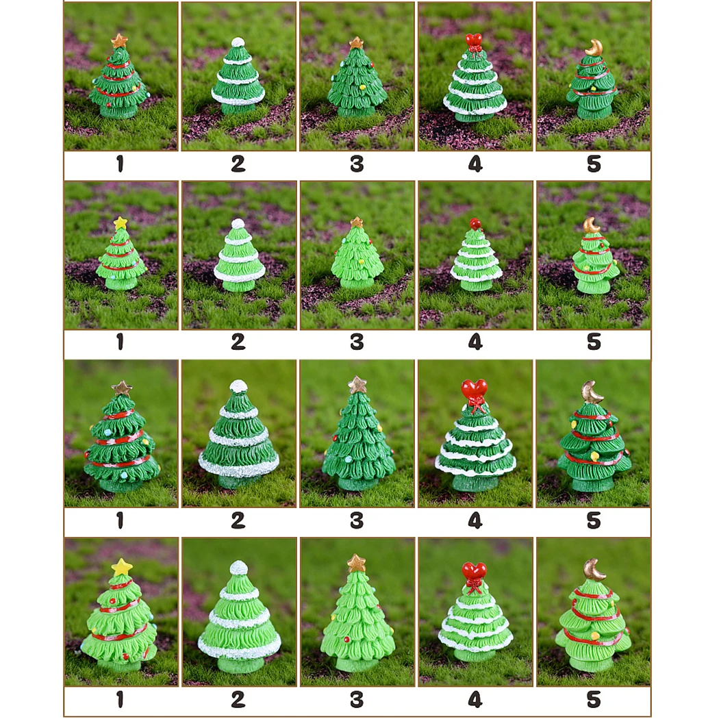 16pcs New Mini Christmas Trees Fashionable Tabletop Diy Ornament